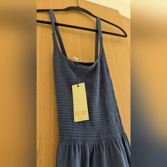 {NEW} Nation LTD Penelope Cross-Back Midi Dress in French Blue (Large) - Picture 5 of 7